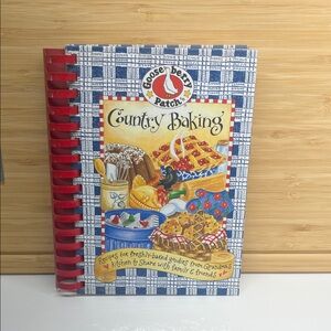 Red and Blue Country Kitchen Cookbook with Spiral Binding